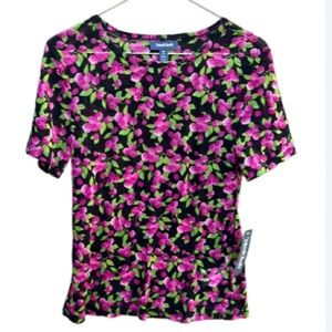 NWT ModCloth Raspberry Sheer Mesh Short Sleeved Blouse Size Medium